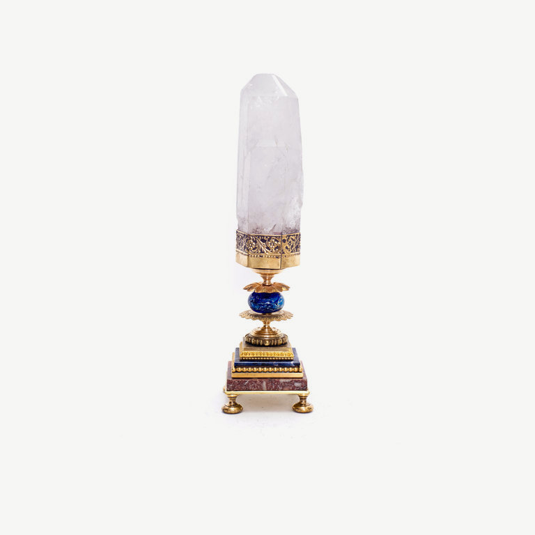 Rock cristal obelisk, natural shaped,  - 36 cm